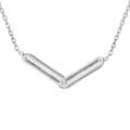 Colliers sur Artemare : Collier en argent rhodi&eacute; cha&icirc;ne avec motif rectangulaire 40+5cm