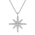 Colliers sur Artemare : Collier en argent rhodi&eacute; cha&icirc;ne avec pendentif &eacute;toile oxydes blancs sertis 40+4cm
