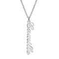 Colliers sur Artemare : Collier en argent cha&icirc;ne for&ccedil;at d&eacute;coupe laser 1 pr&eacute;nom lettre anglaise verticale 42cm et anneau &agrave; 40cm