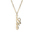 Collier en plaqu&eacute; or cha&icirc;ne for&ccedil;at avec d&eacute;coupe anglaise pr&eacute;nom au laser en verticale Artemare