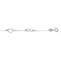 Bracelets sur Artemare : Bracelet en argent rhodi&eacute; cha&icirc;ne avec coeurs et infinis 16+3cm