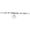 Bracelet en argent rhodi&eacute; avec pampille coeur et perle blanche de synth&egrave;se 16+3cm Artemare