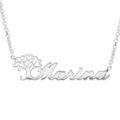 Colliers sur Artemare : Collier en argent cha&icirc;ne d&eacute;coupe 1 pr&eacute;nom lettre anglaise et motif arbre de vie 43cm