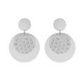 Boucles d'oreille en acier double pastille lisse et motif et fermoir poussette Artemare