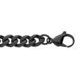 Chaine sur Artemare : Bracelet en acier et PVD noir mat maille gourmette 9mm longueur 22cm