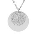 Collier en acier cha&icirc;ne avec pendentif double pastille 46cm