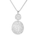Collier en acier cha&icirc;ne avec pendentif motif relief 42+4cm