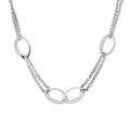 Collier en acier sautoir double cha&icirc;ne avec anneaux ovales 77cm Artemare