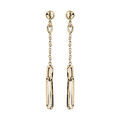 Boucles d'oreille sur Artemare : Boucles d'oreille en argent et dorure jaune cha&icirc;nette avec rectangle suspendu