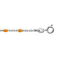 Bracelets sur Artemare : Bracelet en argent rhodi&eacute; cha&icirc;ne avec perles orange fluo 15+3cm