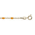 Bracelets sur Artemare : Bracelet en argent et dorure jaune cha&icirc;ne avec perles orange fluo 15+3cm