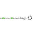 Bracelets sur Artemare : Bracelet en argent rhodi&eacute; cha&icirc;ne avec perles vert fluo 15+3cm