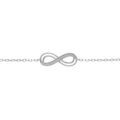 Bracelet en argent rhodi&eacute; cha&icirc;ne avec motif infini ajour&eacute; et oxydes blancs sertis 16+3cm