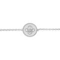 Bracelets sur Artemare : Bracelet en argent rhodi&eacute; cha&icirc;ne avec pastille blanche motif croix oxydes blancs sertis 16+2cm