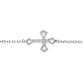 Bracelet en argent rhodi&eacute; cha&icirc;ne avec croix et oxydes blancs sertis 16+2cm Artemare