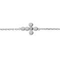 Bracelet en argent rhodi&eacute; cha&icirc;ne avec croix et oxyde blanc serti 16+2cm