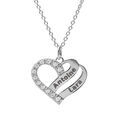 Collier en argent platin&eacute; cha&icirc;ne avec pendentif coeur pr&eacute;nom &agrave; graver avec oxydes blancs sertis 42+3cm Artemare