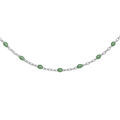 Sautoir en argent rhodi&eacute; avec perles vert fluo 60+10cm Artemare