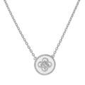 Collier en argent rhodi&eacute; cha&icirc;ne avec pastille blanche motif croix et oxydes blancs sertis 38+4cm