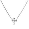 Colliers sur Artemare : Collier en argent rhodi&eacute; cha&icirc;ne avec pendentif croix et oxyde blanc serti 38+4cm