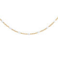 Colliers sur Artemare : Sautoir en argent et dorure jaune avec olives couleur blanche 60+10cm