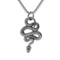 Colliers sur Artemare : Collier en acier cha&icirc;ne avec pendentif patin&eacute; 40*25mm serpent enroul&eacute; 53+5cm