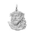 Pendentifs sur Artemare : Pendentif en argent platin&eacute; t&ecirc;te de J&eacute;sus Christ