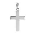 Pendentifs sur Artemare : Pendentif en argent rhodi&eacute; grande croix lisse &agrave; graver