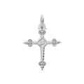 Pendentif en argent platin&eacute; croix de Savoie motif recto/verso petit mod&egrave;le Artemare