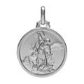 Pendentifs sur Artemare : m&eacute;daille en argent rhodi&eacute; Saint-michel 18mm