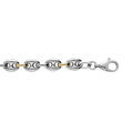 Chaine sur Artemare : Bracelet en acier maille grain de caf&eacute; bicolore 20cm