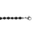 Bracelet en acier avec boules Onyx mat v&eacute;ritable 18+3cm