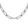 Collier en acier maille rectangulaire et torsad&eacute;e mod&egrave;le fin 48+1cm