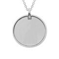 Collier en acier cha&icirc;ne avec pendentif rond vierge &agrave; graver 50+5cm