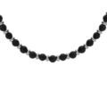 Collier en acier et boules en pierres Onyx mat v&eacute;ritable 50+5cm