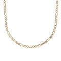 Collier en acier et PVD jaune maille altern&eacute;e 1+3 largeur 5mm longueur 55cm Artemare