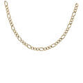 Collier en acier et PVD jaune maille altern&eacute;e 1+3 - largeur 6mm longueur 55cm Artemare