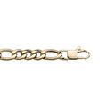 Bracelet en acier et PVD jaune maille figaro 1+3 6mm longueur 21cm