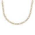 Chaine sur Artemare : Collier en acier et PVD jaune maille altern&eacute;e 1+3 - largeur 7mm longueur 55cm