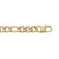 Bracelet en acier et PVD jaune maille figaro 1+3 7mm longueur 21cm Artemare