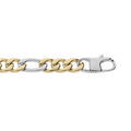 Chaine sur Artemare : Bracelet en acier et PVD bicolore maille figaro 1+3 7mm longueur 21cm