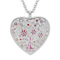 Colliers sur Artemare : Collier Stella Mia en acier cha&icirc;ne avec pendentif coeur (32X30mm) motif arbre de vie avec nacre - 38+7cm