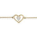 Bracelets sur Artemare : Bracelet en plaqu&eacute; or cha&icirc;ne avec coeur et oxyde blanc 14+3cm