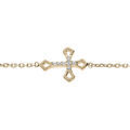 Bracelets sur Artemare : Bracelet en plaqu&eacute; or cha&icirc;ne avec croix et oxydes blancs sertis 16+2cm