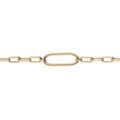 Bracelets sur Artemare : Bracelet en plaqu&eacute; or maille rectangle et gros maillon central 16+3cm