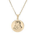 Colliers sur Artemare : Collier en plaqu&eacute; or cha&icirc;ne avec pendentif m&eacute;daille Vierge en relief 40+5cm