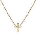 Colliers sur Artemare : Collier en plaqu&eacute; or cha&icirc;ne avec croix et oxyde blanc serti 38+4cm