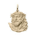 Pendentif en plaqu&eacute; or t&ecirc;te du J&eacute;sus Christ
