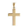 Pendentif en plaqu&eacute; or grosse croix lisse &agrave; graver Artemare