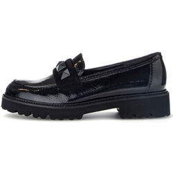 Mocassins Gabor Mocassins en velours/vernis &agrave; talon d&eacute;croch&eacute; Noir